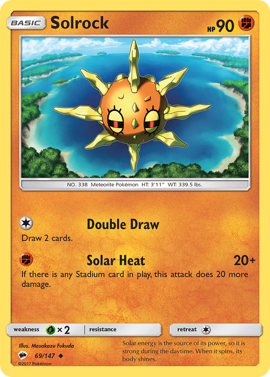 Solrock 69/147 Uncommon | Burning Shadows | Pokemon Card