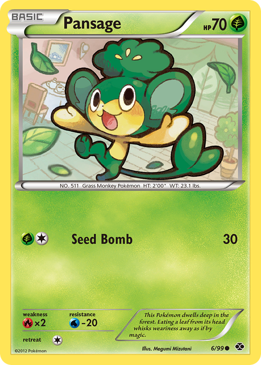 Pansage 6/99 Common | Next Destinies | Pokemon Card