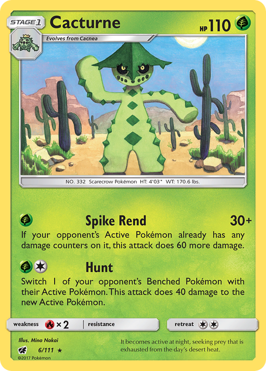 Cacturne 6/111 Rare | Crimson Invasion | Pokemon Card