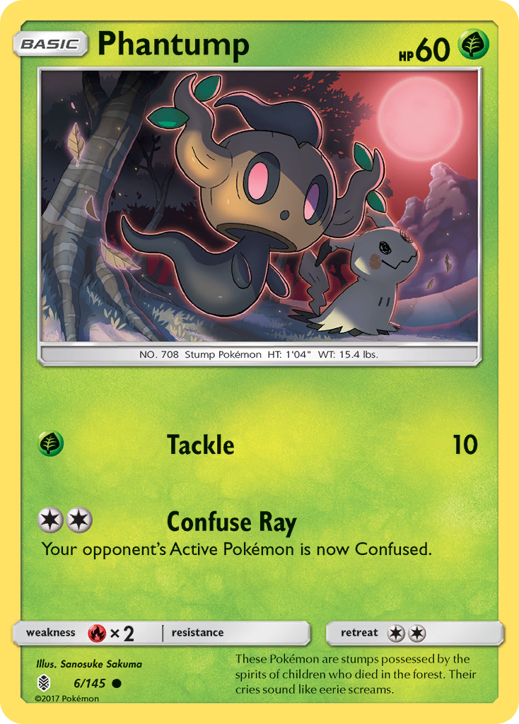 Phantump 6/145 Common | Guardians Rising | Pokemon Card