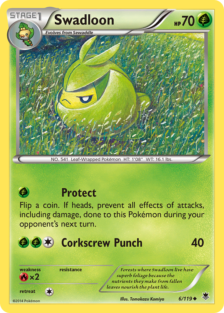 Swadloon 6/119 Uncommon | Phantom Forces | Pokemon Card