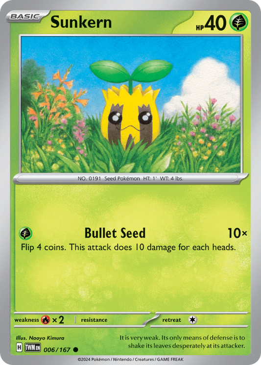 Sunkern 6/167 Common | Twilight Masquerade | Pokemon Card