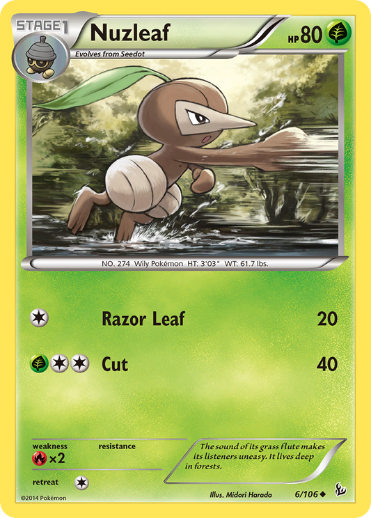 Nuzleaf 6/106 Uncommon | Flashfire | Pokemon Card