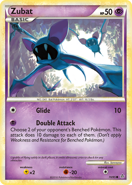 Zubat 70/95 Common | HS—Unleashed | Pokemon Card