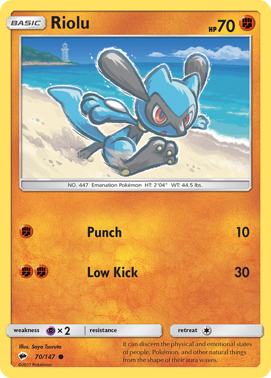 Riolu 70/147 Common | Burning Shadows | Pokemon Card