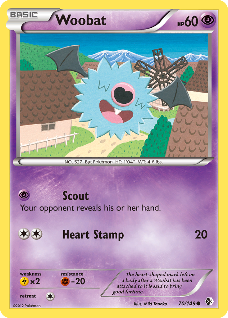 Woobat 70/149 Common | Boundaries Crossed | Pokemon Card