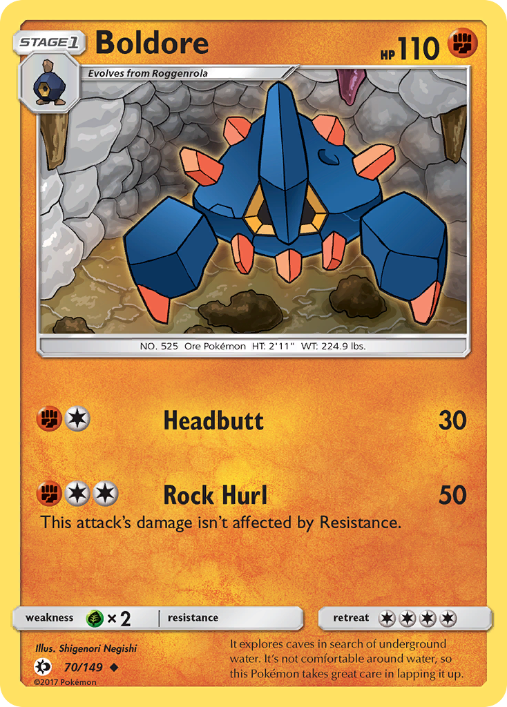 Boldore 70/149 Uncommon | Sun & Moon | Pokemon Card