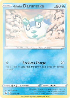 Galarian Darumaka 71/264 Reverse Holo | Fusion Strike | Pokemon Card