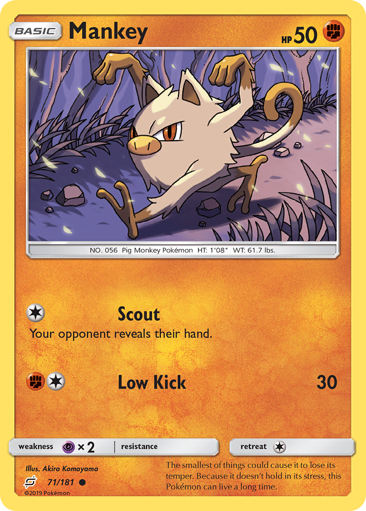 Mankey 71/181 Common | Team Up | Pokémon Card