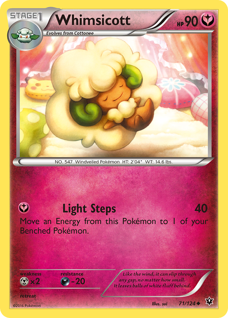 Whimsicott 71/124 Uncommon | Fates Collide | Pokemon Card