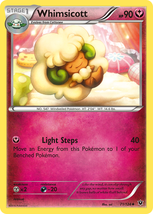 Whimsicott 71/124 Uncommon | Fates Collide | Pokemon Card