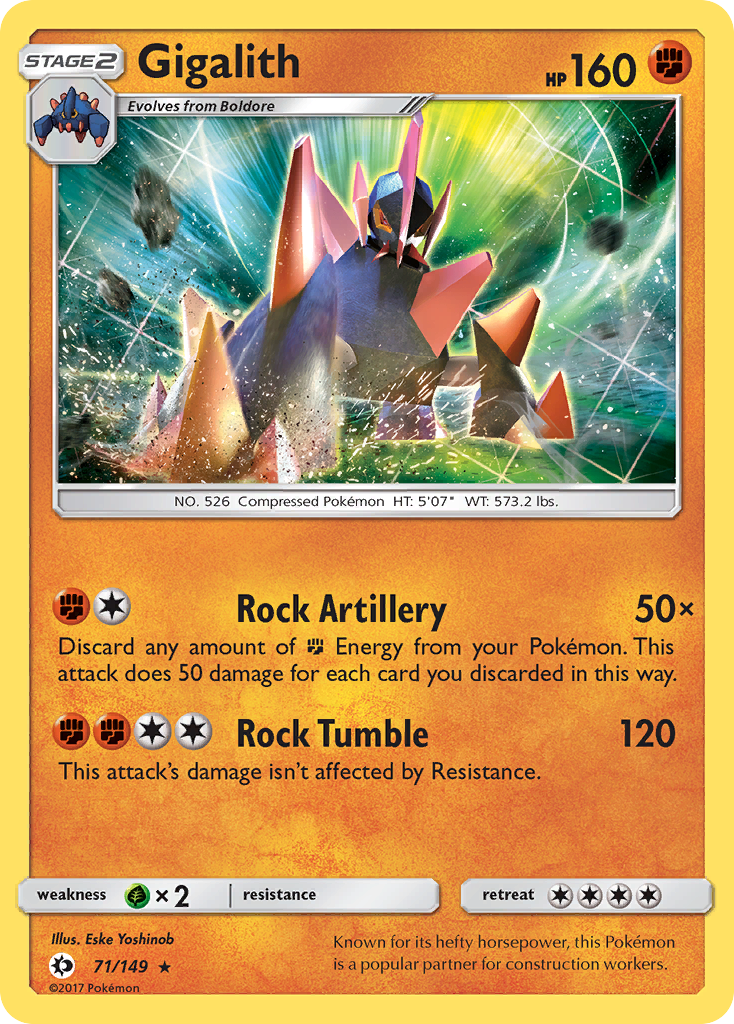 Gigalith 71/149 Rare Holo | Sun & Moon | Pokemon Card