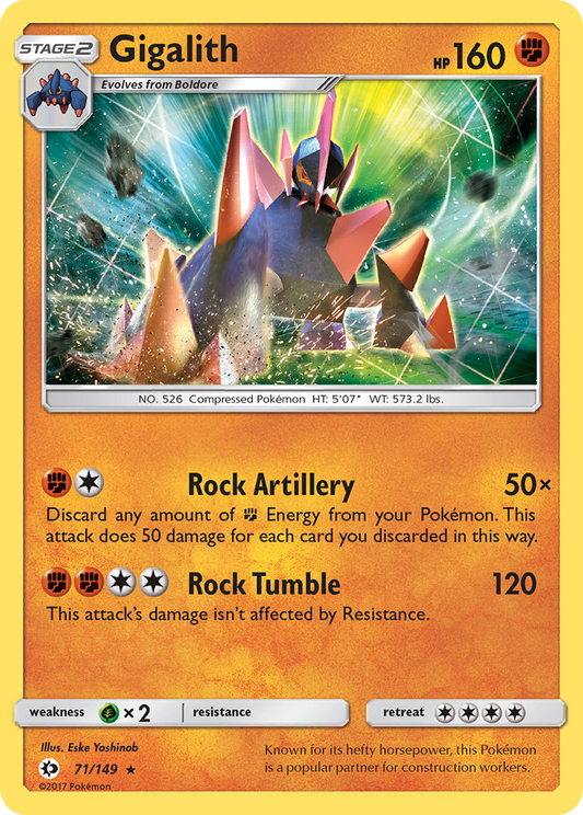 Gigalith 71/149 Rare Holo | Sun & Moon | Pokemon Card