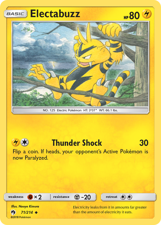 Electabuzz 71/214 Uncommon | Lost Thunder | Pokemon Card