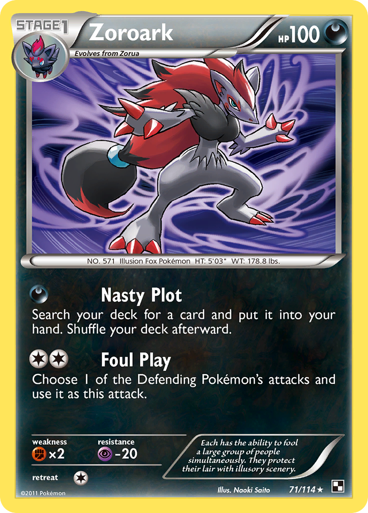 Zoroark 71/114 Rare Holo | Black & White | Pokemon Card