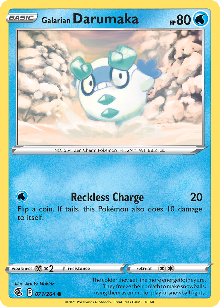 Galarian Darumaka 71/264 Common | Fusion Strike | Pokemon Card