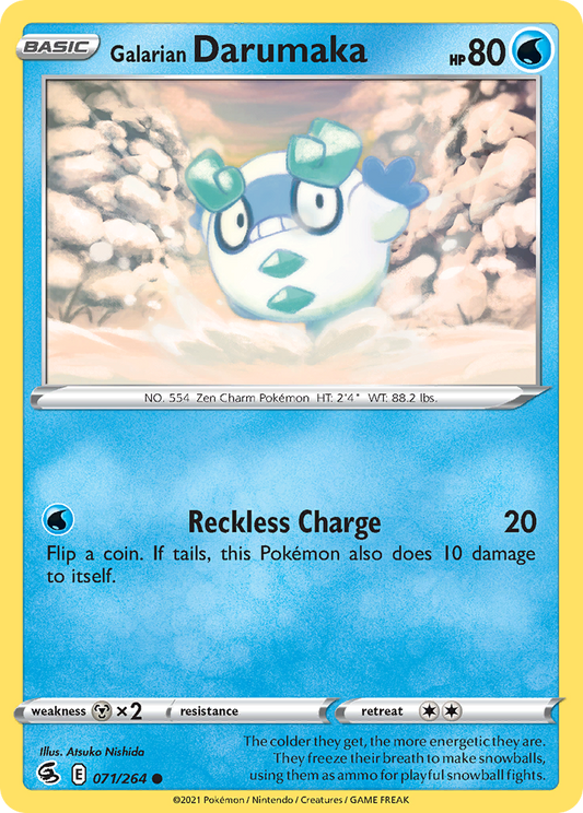 Galarian Darumaka 71/264 Common | Fusion Strike | Pokemon Card