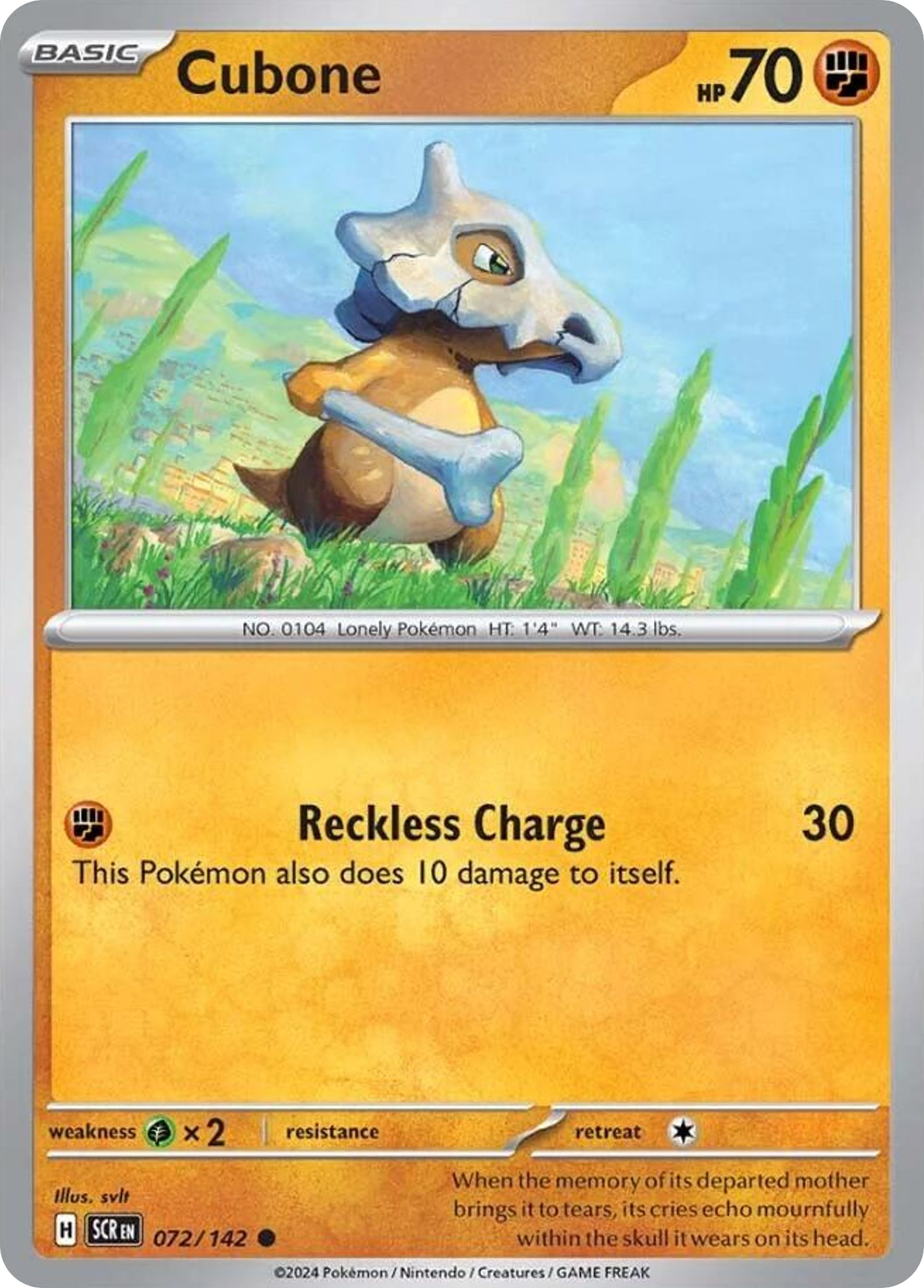 Cubone 72/142 Common | Stellar Crown | Pokemon Card