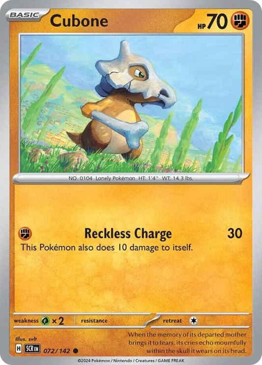 Cubone 72/142 Common | Stellar Crown | Pokemon Card