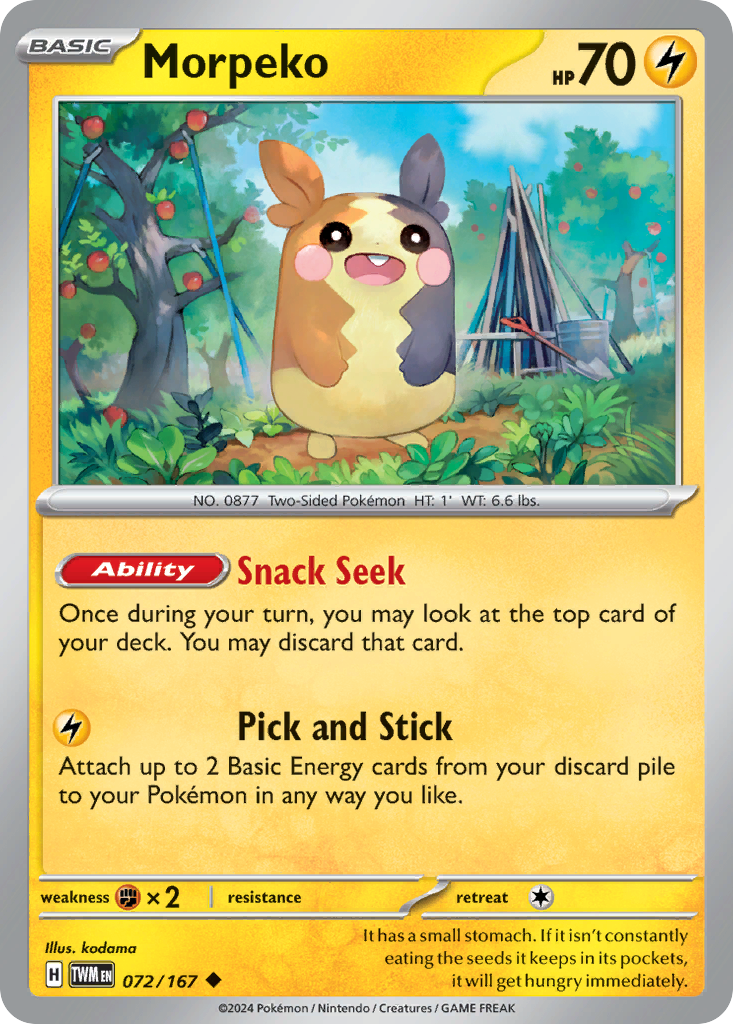 Morpeko 72/167 Uncommon | Twilight Masquerade | Pokemon Card