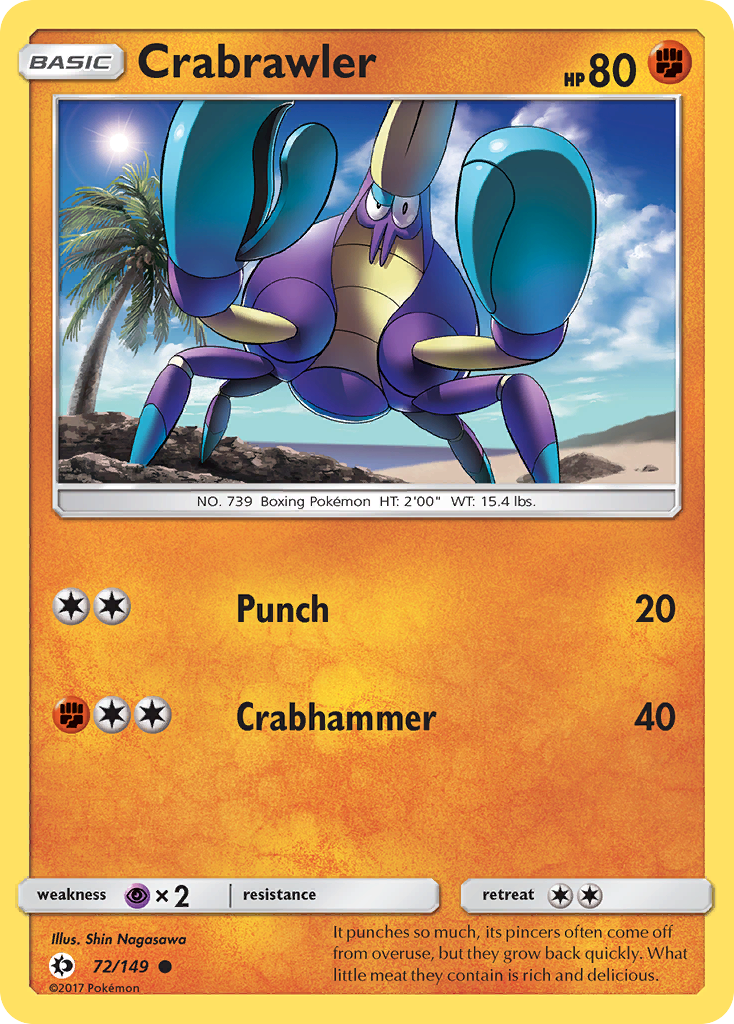 Crabrawler 72/149 Common | Sun & Moon | Pokemon Card