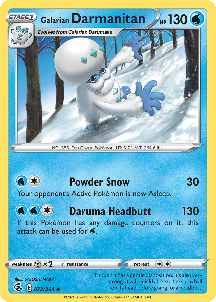 Galarian Darmanitan 72/264 Uncommon | Fusion Strike | Pokemon Card