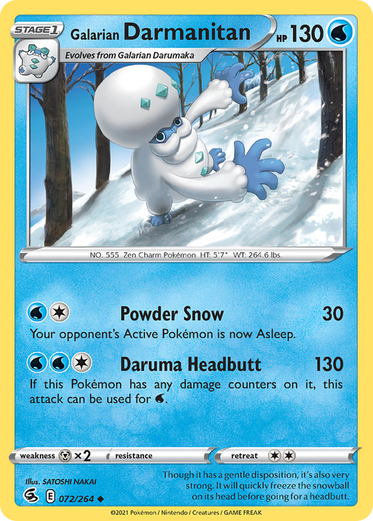 Galarian Darmanitan 72/264 Uncommon | Fusion Strike | Pokemon Card