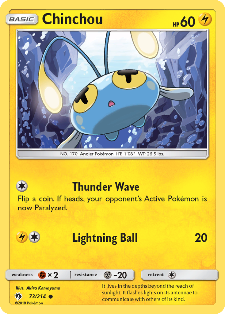 Chinchou 73/214 Common | Lost Thunder | Pokemon Card