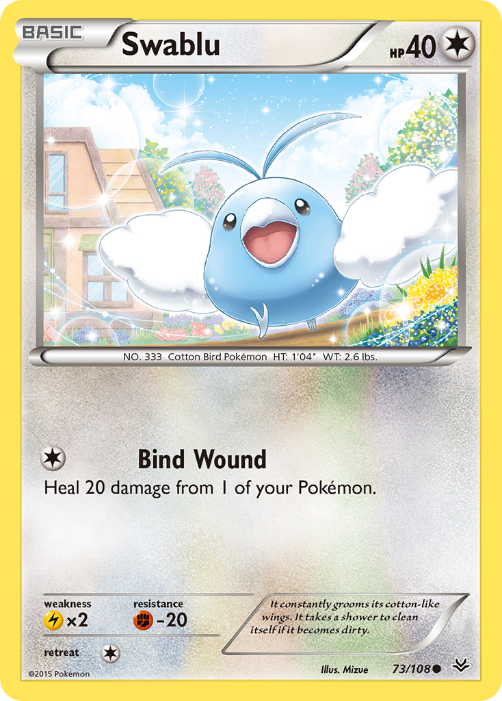 Swablu 73/108 Common | Roaring Skies | Pokémon Card