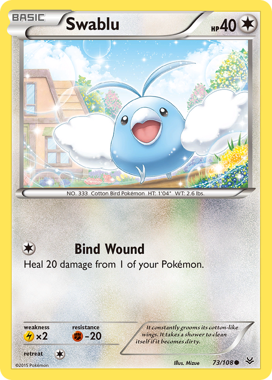 Swablu 73/108 Common | Roaring Skies | Pokémon Card