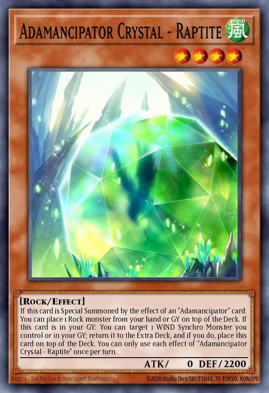 Adamancipator Crystal  Raptite - SESL-EN005 Super Rare | Yu-Gi-Oh! Card