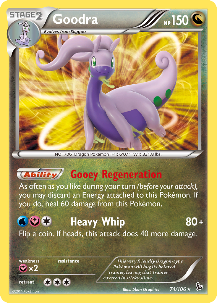 Goodra 74/106 Rare Holo | Flashfire | Pokemon Card