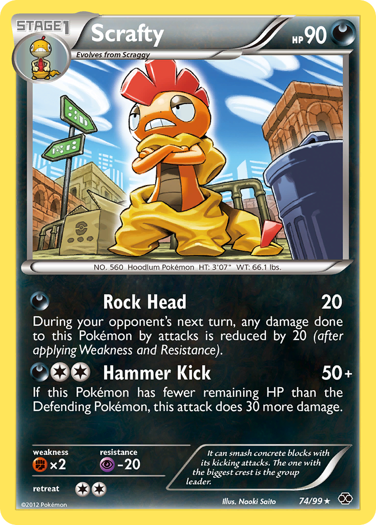 Scrafty 74/99 Rare Holo | Next Destinies | Pokemon Card