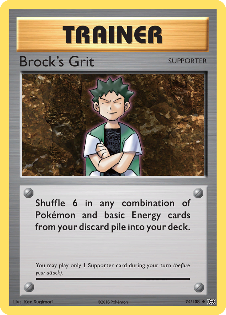 Brock's Grit 74/108 Uncommon | Evolutions | Pokemon Card