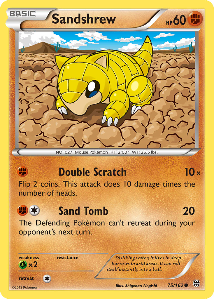 Sandshrew 75/162 Common | BREAKthrough | Pokemon Card