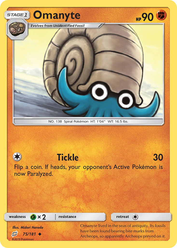 Omanyte 75/181 Uncommon | Team Up | Pokemon Card