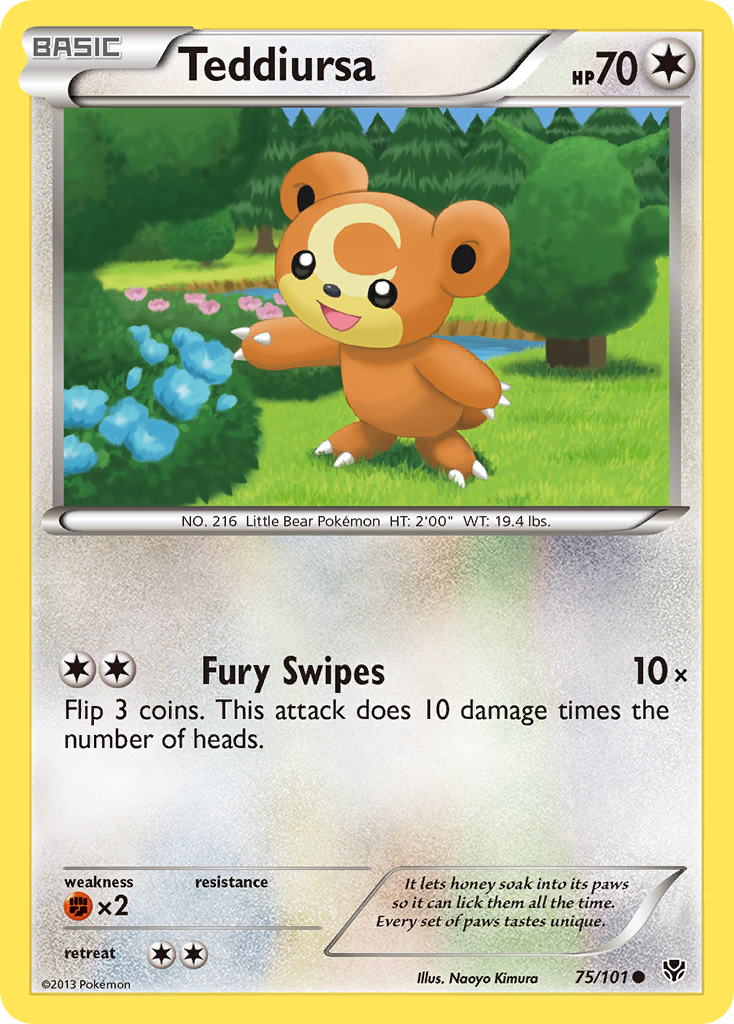 Teddiursa 75/101 Common | Plasma Blast | Pokemon Card