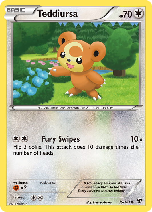 Teddiursa 75/101 Common | Plasma Blast | Pokemon Card