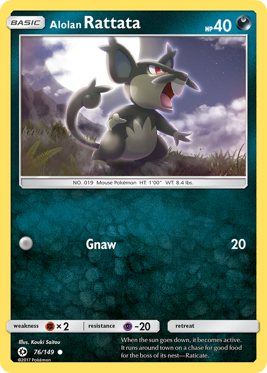 Alolan Rattata 76/149 Common | Sun & Moon | Pokemon Card