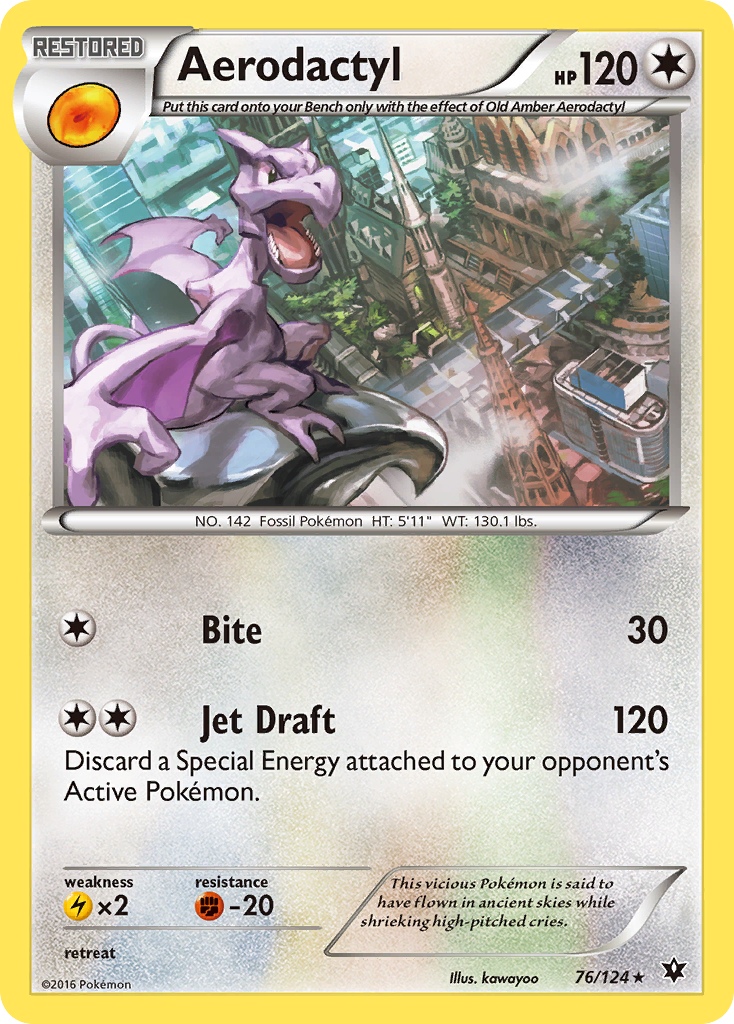 Aerodactyl 76/124 Rare | Fates Collide | Pokemon Card