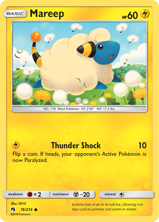 Mareep 76/214 Common | Lost Thunder | Pokemon Card