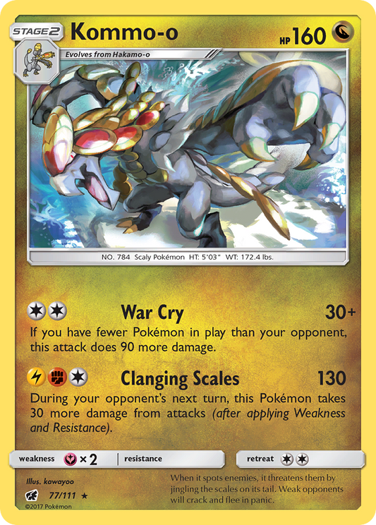 Kommo-o 77/111 Rare | Crimson Invasion | Pokemon Card