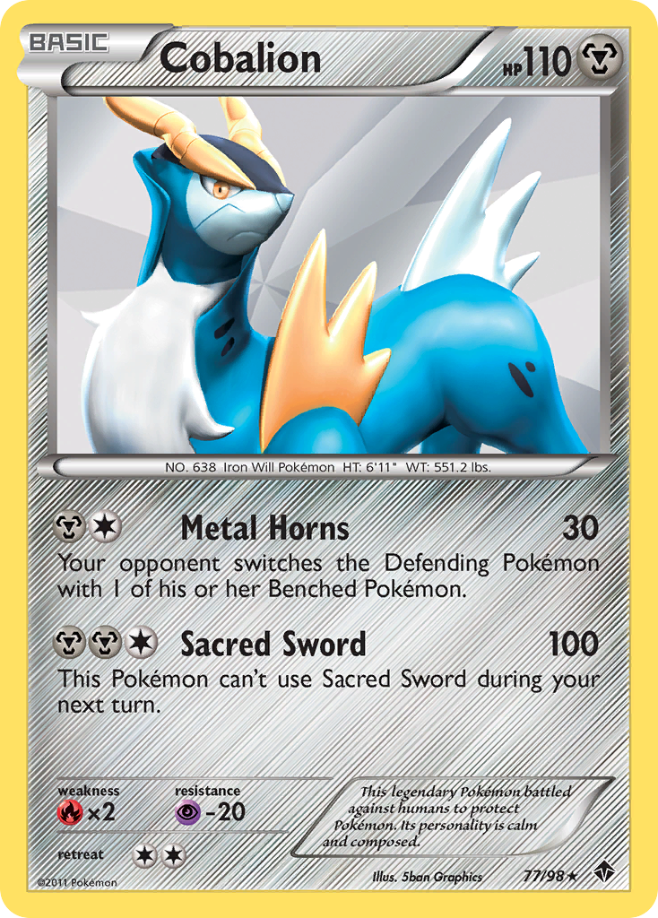 Cobalion 77/98 Rare Holo | Emerging Powers | Pokemon Card