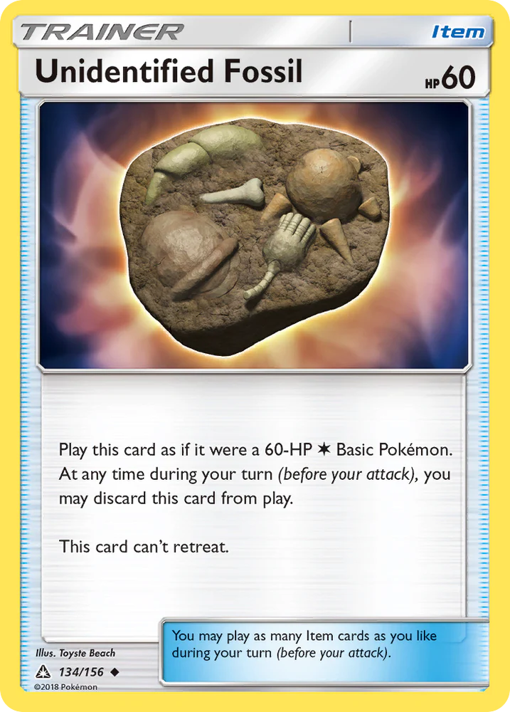 Unidentified Fossil 134/156 Reverse Holo | Ultra Prism | Pokemon Card