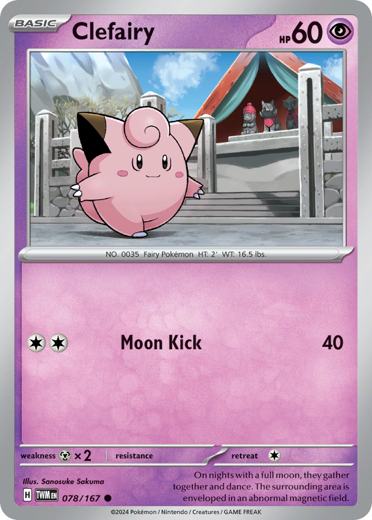 Clefairy 78/167 Common | Twilight Masquerade | Pokemon Card