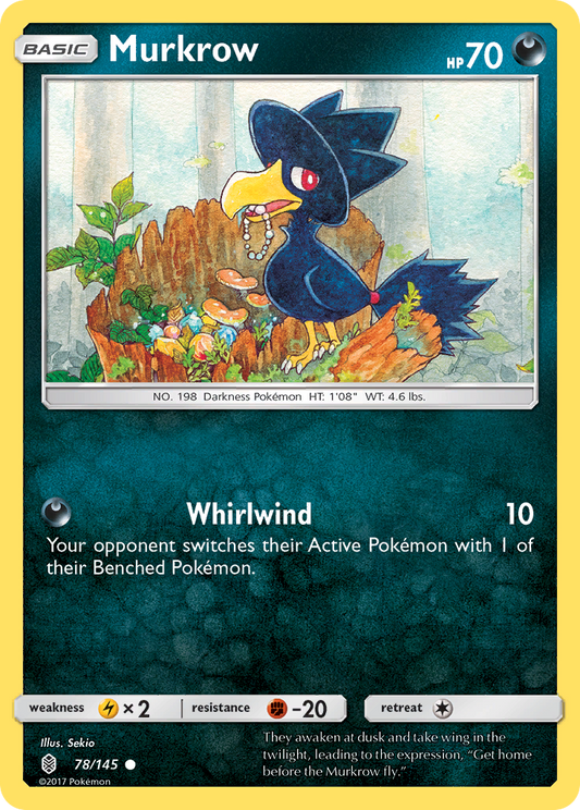 Murkrow 78/145 Common | Guardians Rising | Pokemon Card