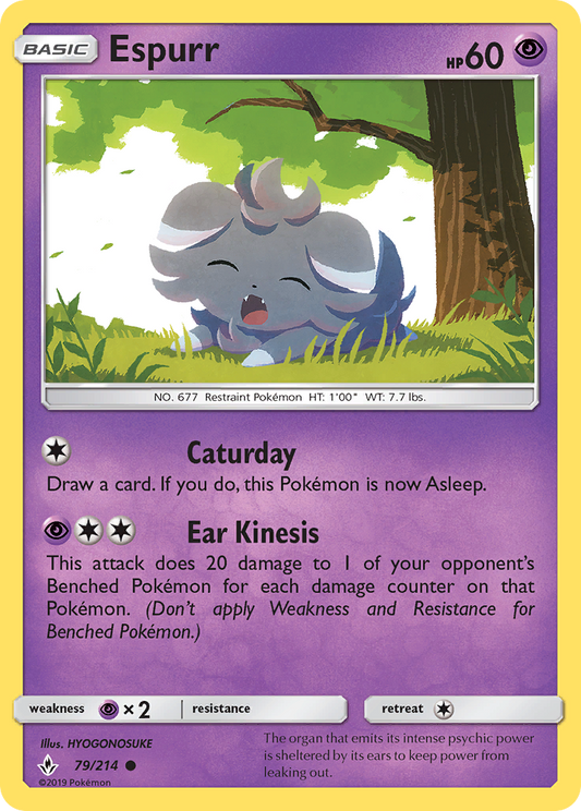 Espurr 79/214 Common | Unbroken Bonds | Pokémon Card