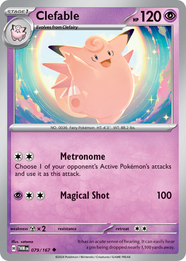 Clefable 79/167 Uncommon | Twilight Masquerade | Pokemon Card