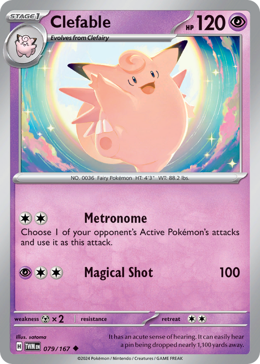 Clefable 79/167 Uncommon | Twilight Masquerade | Pokemon Card