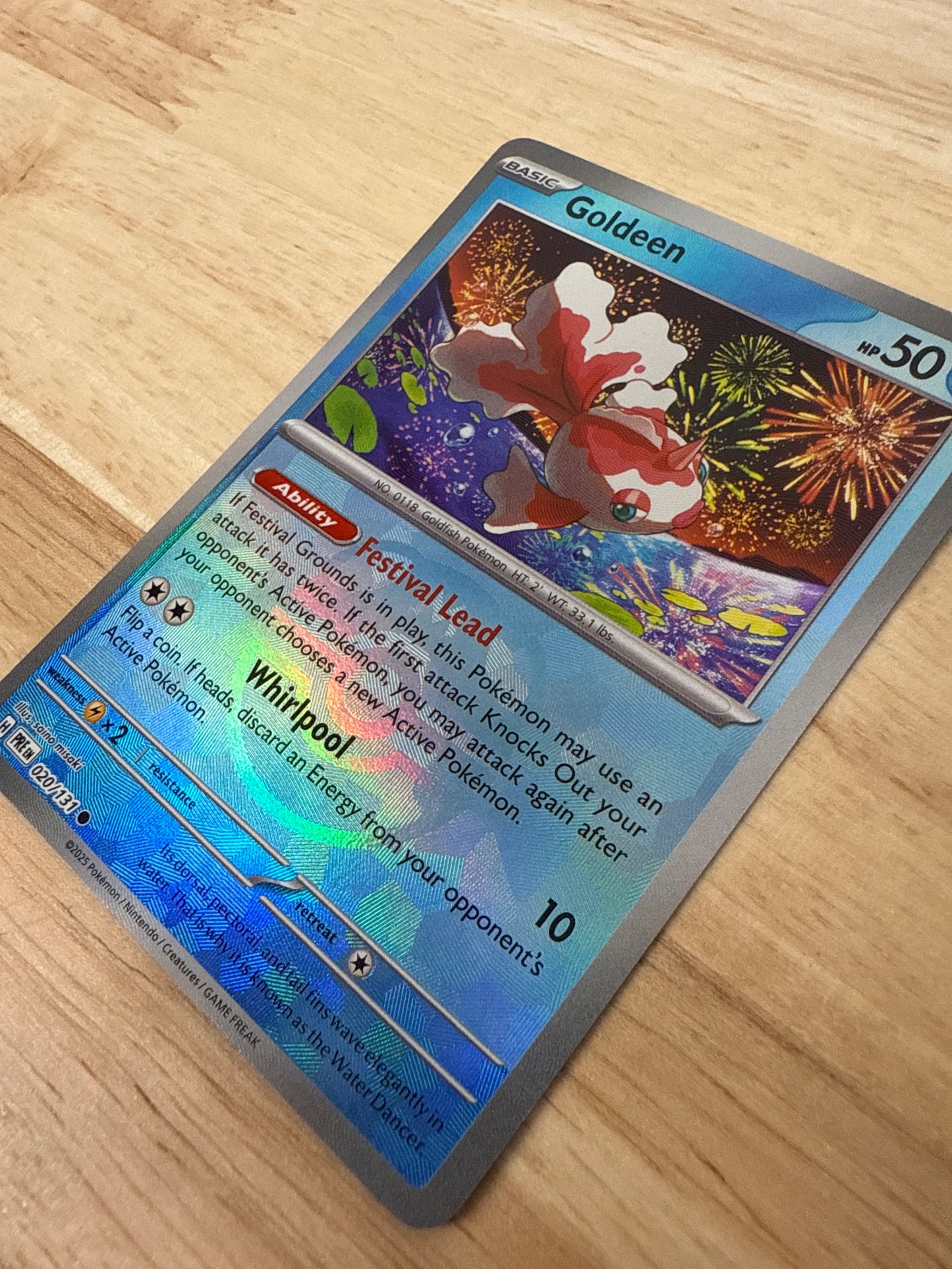 Goldeen 20/131 Masterball Holo | Prismatic Evolutions | Pokemon Card